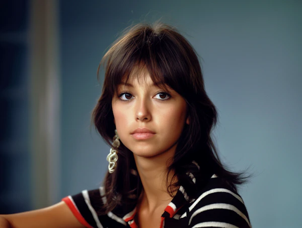 Serene Young Woman with Intense Expression