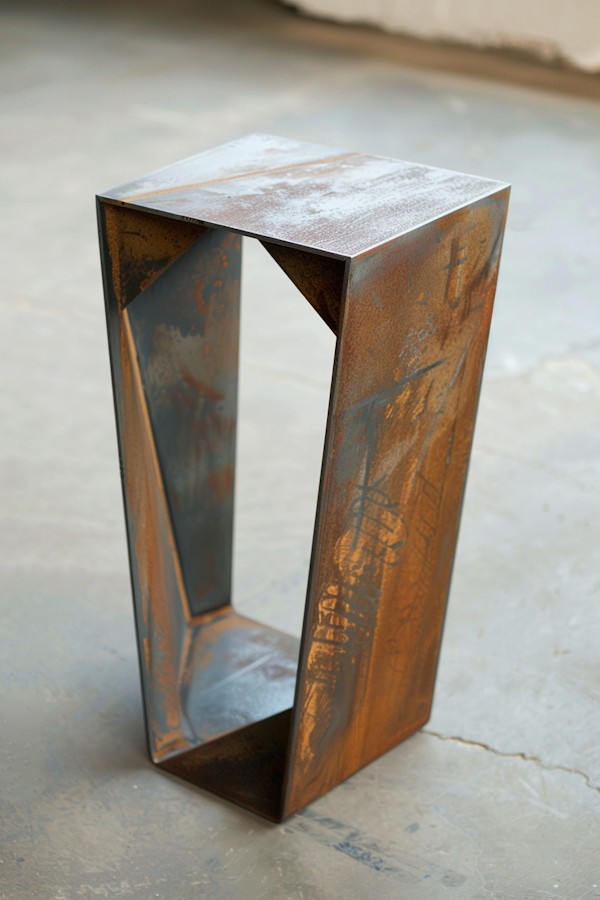 Geometric Rusty Sculpture