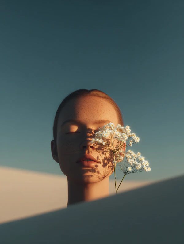 Serene Floral Portrait