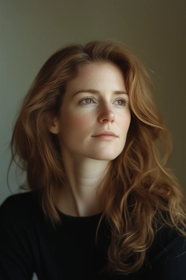 Serene Woman with Red Hair