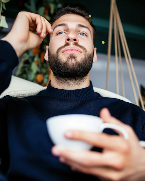Contemplative Man Portrait