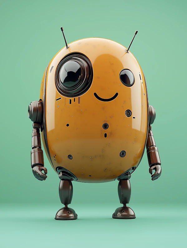Cartoonish Yellow Robot