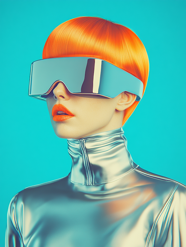 Futuristic Portrait with Orange Hair