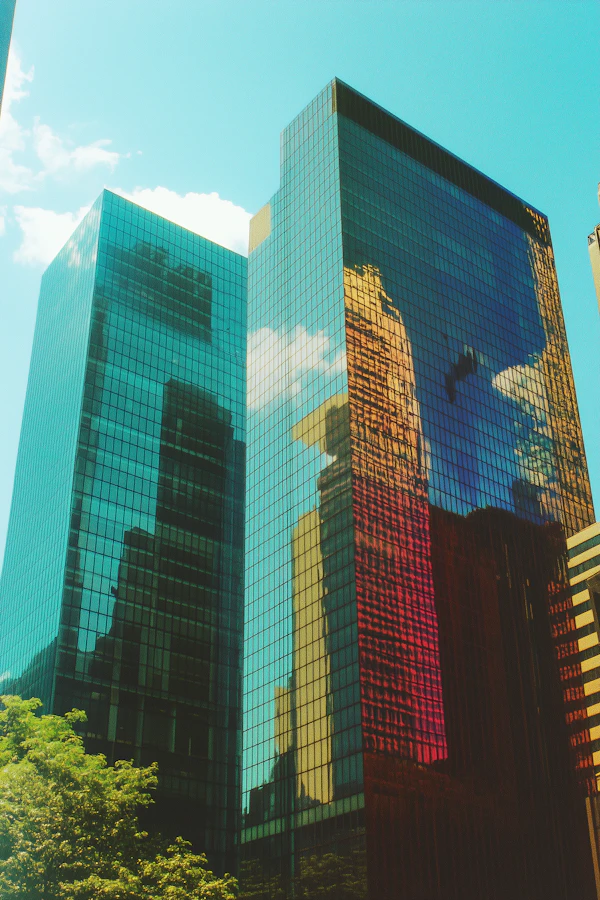 Urban Skyscrapers with Reflections