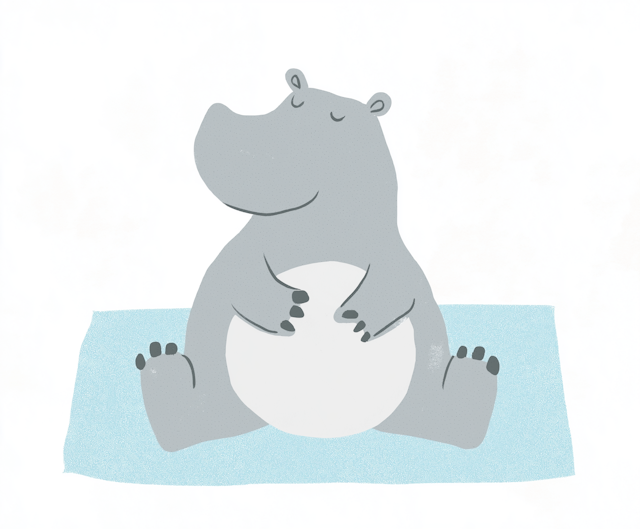 Relaxing Hippo Illustration