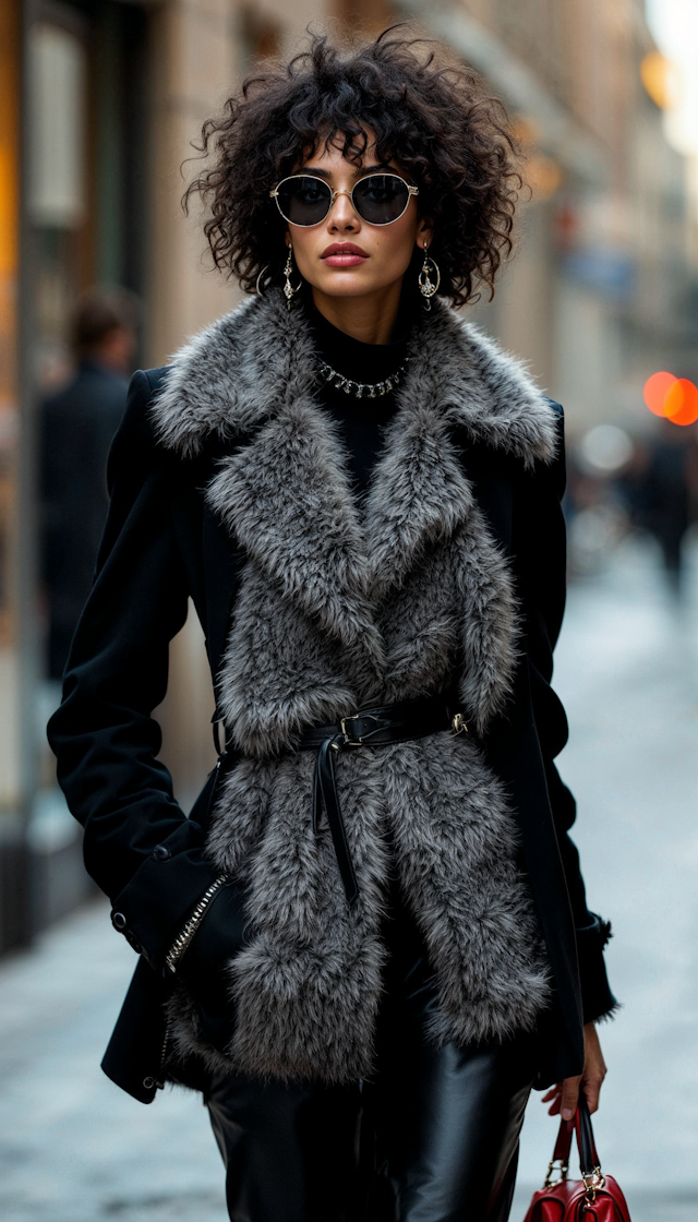 Stylish Individual with Curly Hair