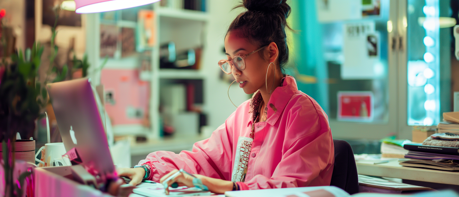 Concentrated Young Woman Working