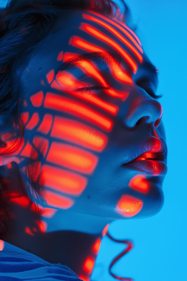 Graphic Light Portrait of Young Woman