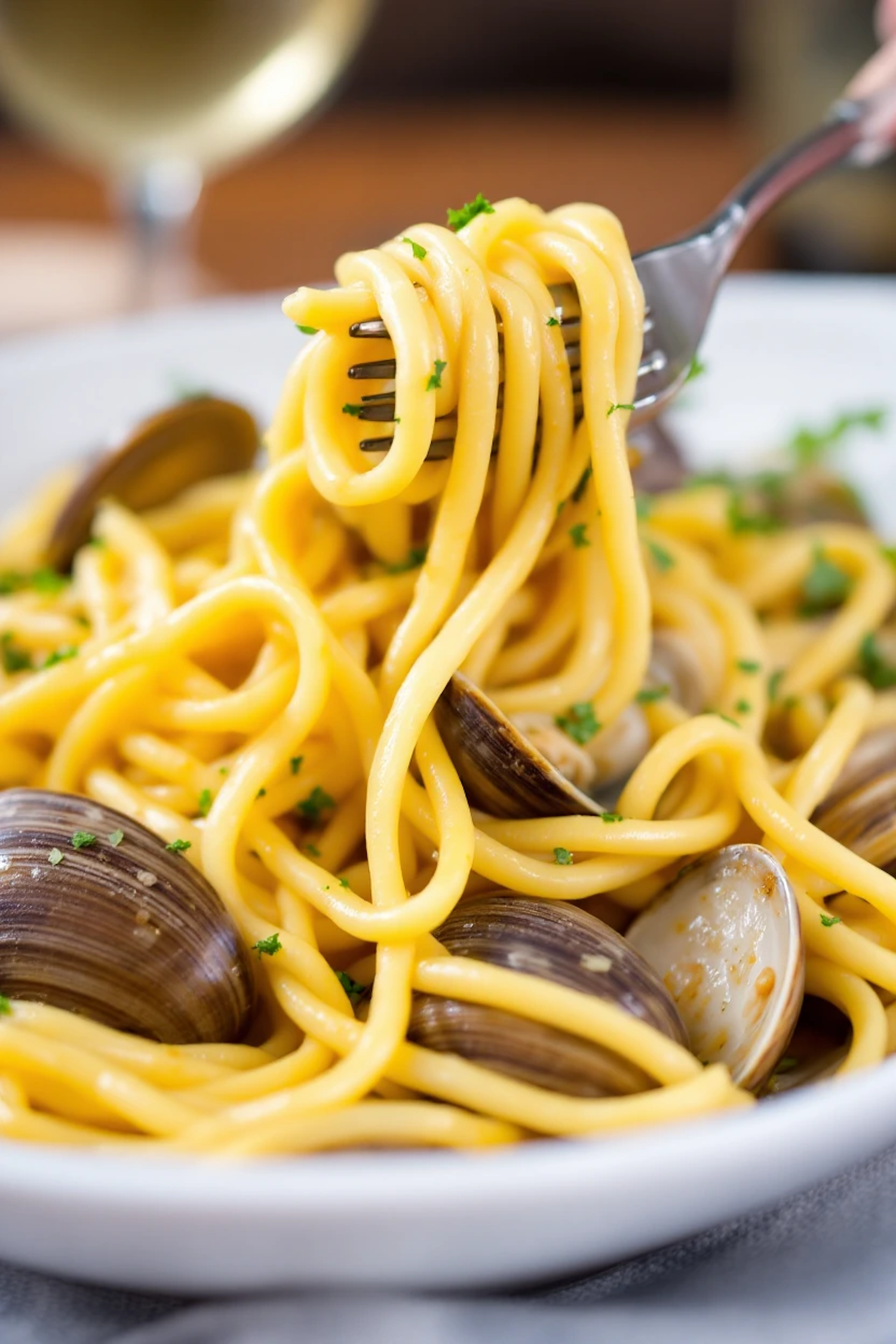 Close-up of Spaghetti with Clams