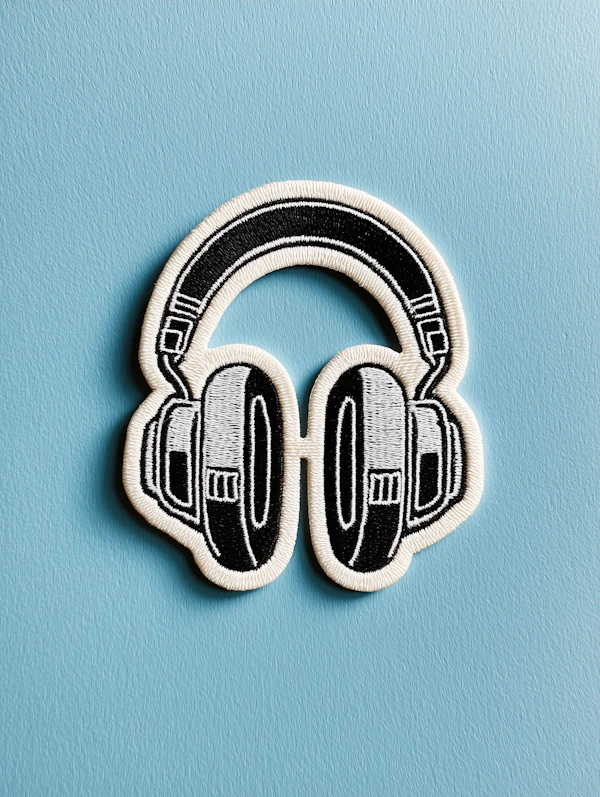 Headphone Embroidery Patch