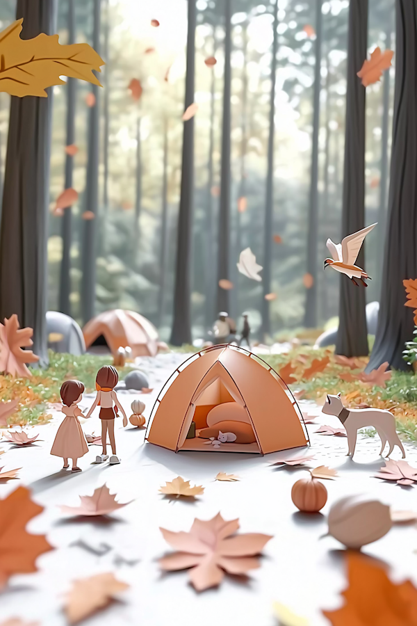 Serene Forest Camping Scene