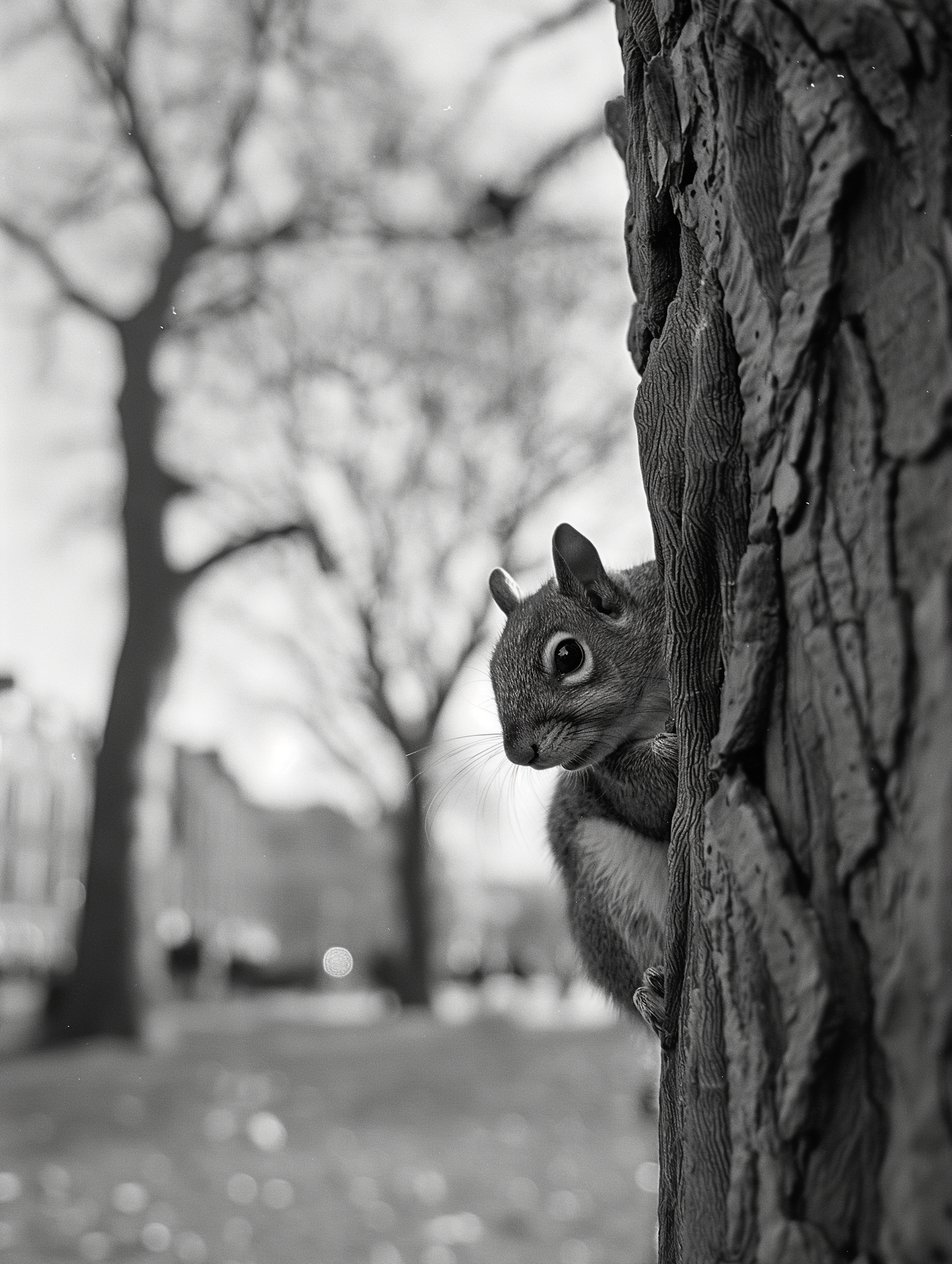 Black and White Squirrel in Nature