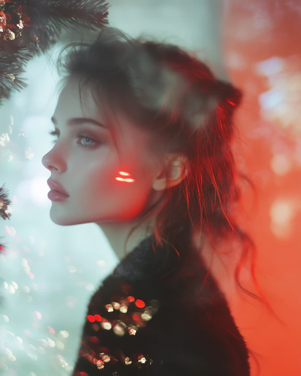 Serene Profile of Young Woman