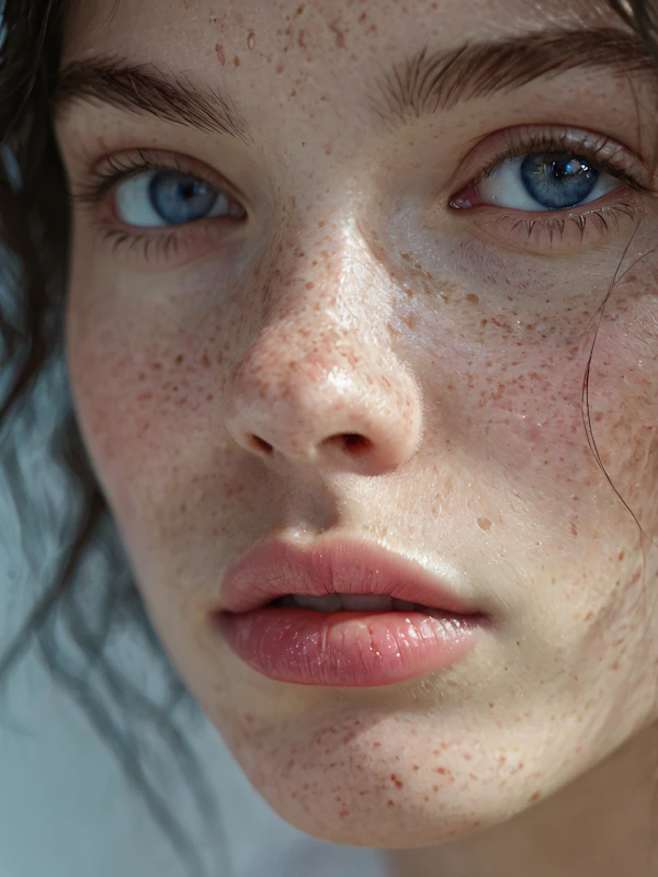 Close-up Portrait with Freckles