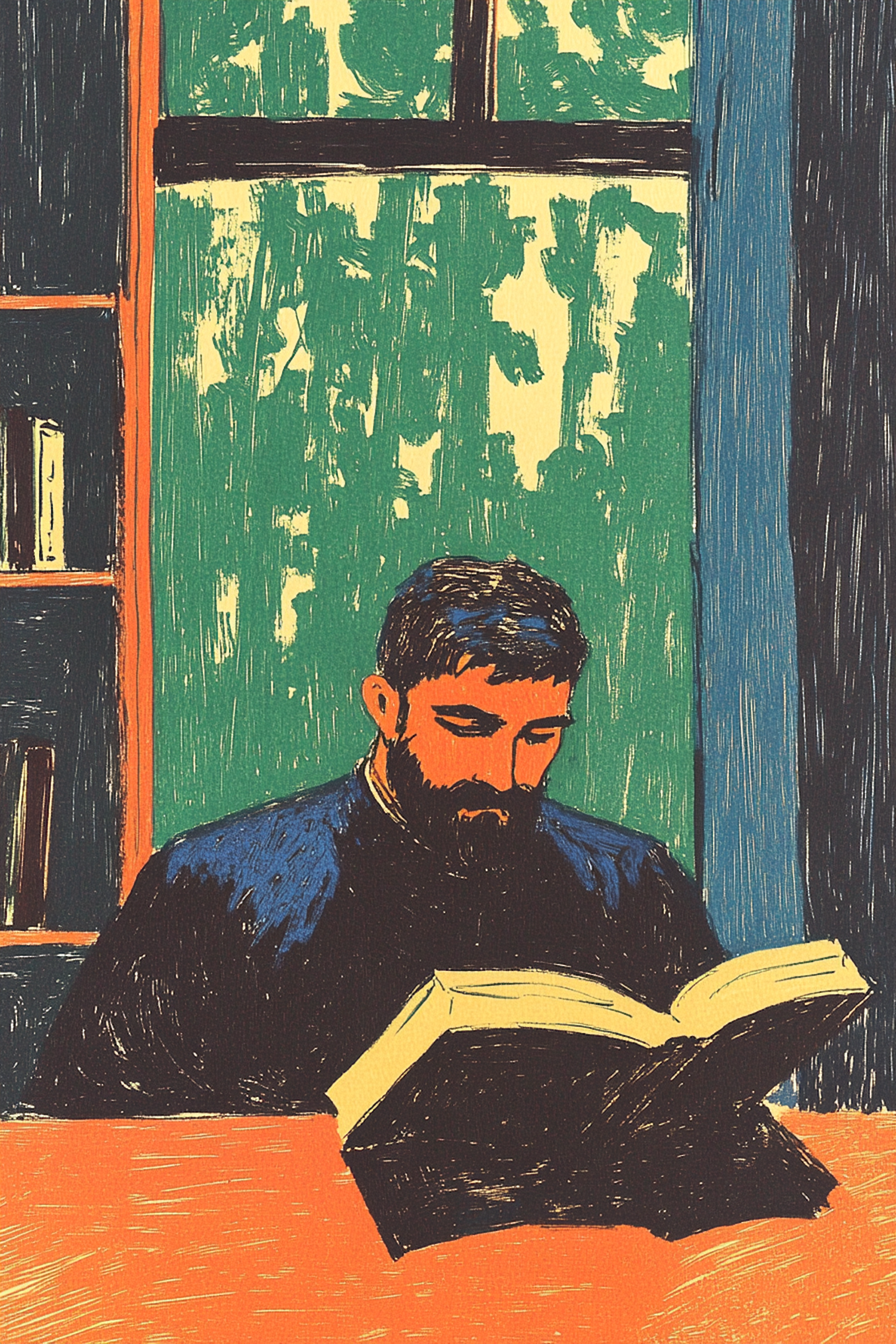 Man Reading Illustration