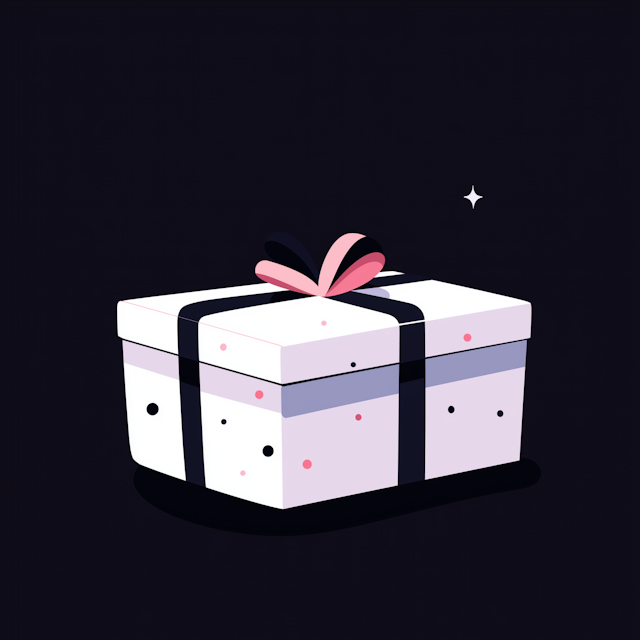 Elegant Polka-Dotted Gift Box Illustration