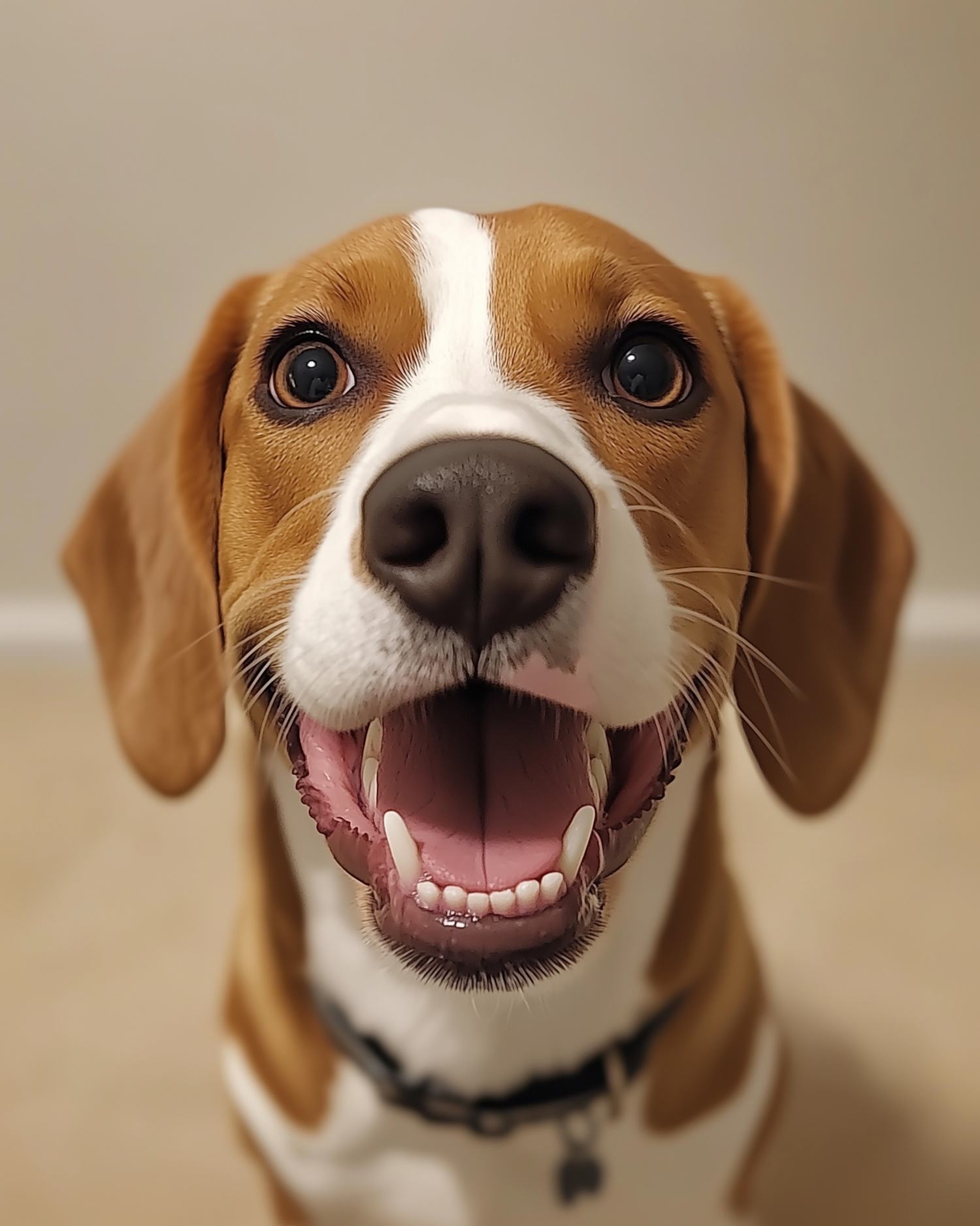 Happy Beagle Close-Up