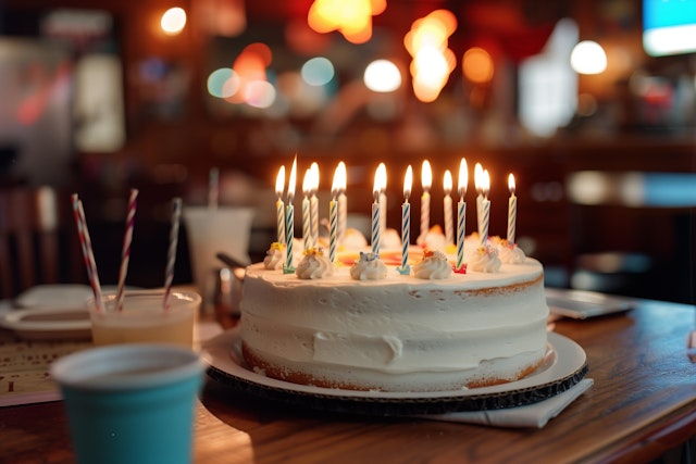 Celebratory Cake with Candles