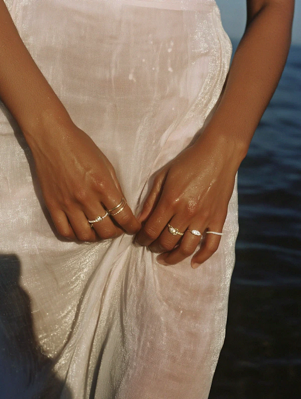Glittering Hand Close-Up