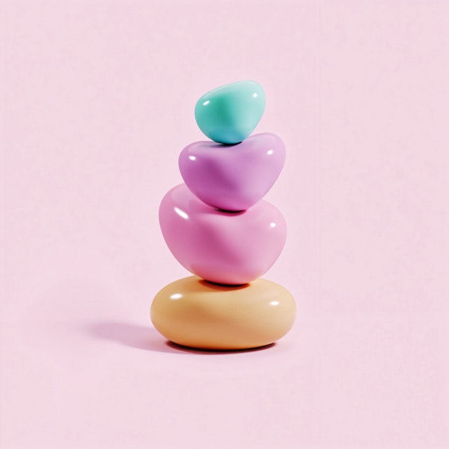 Pastel Pebble Stack