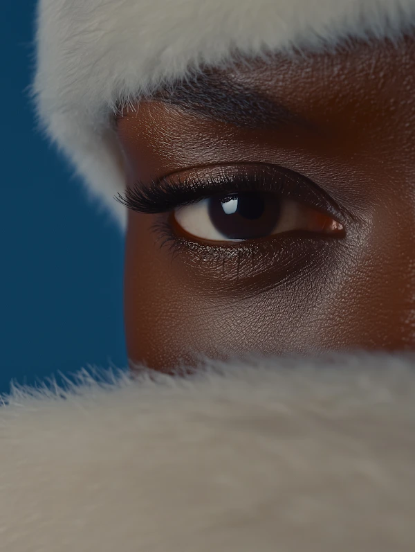 Close-up of Eye with White Hat