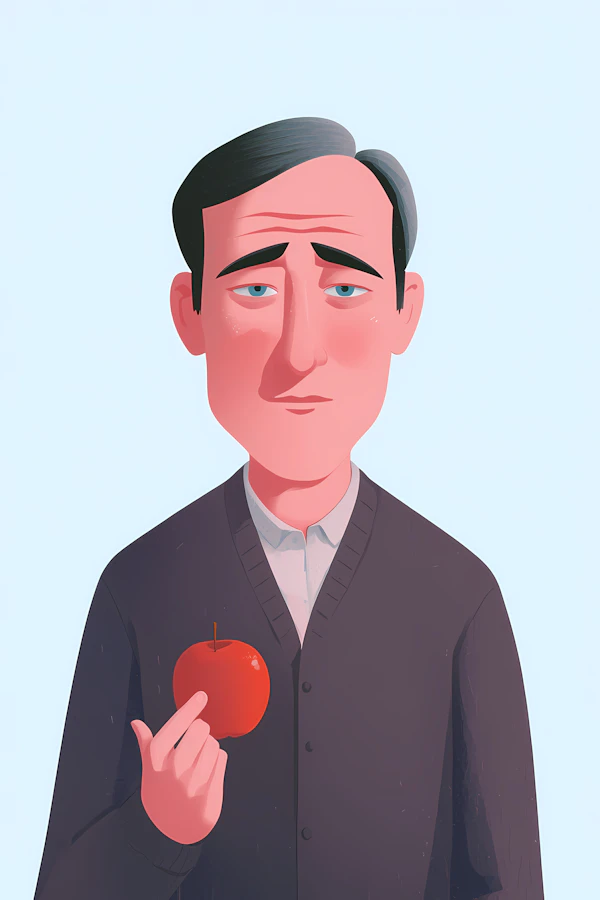 Man with Red Apple