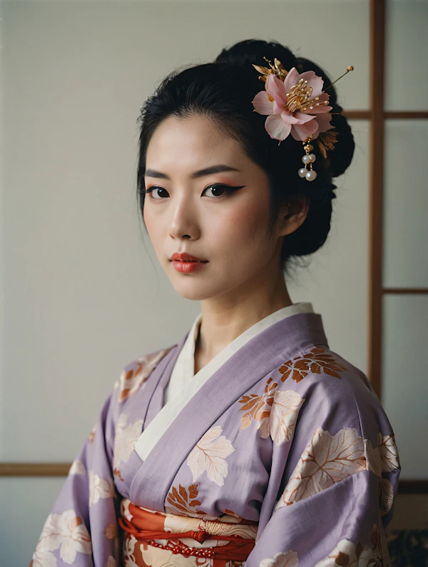Woman in Traditional Kimono