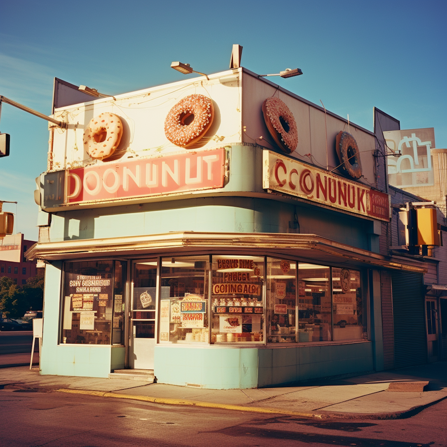 Retro Donut Corner Shop