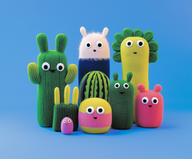 Colorful Knitted Plush Toys