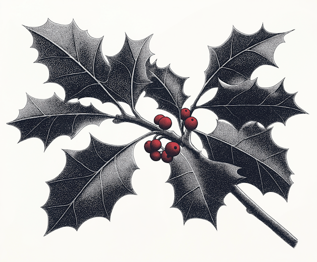 Holly Branch Illustration