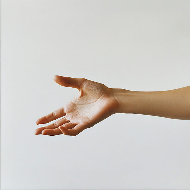 Hand Gesture Against Light Background