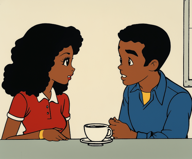 Animated Conversation Over Coffee