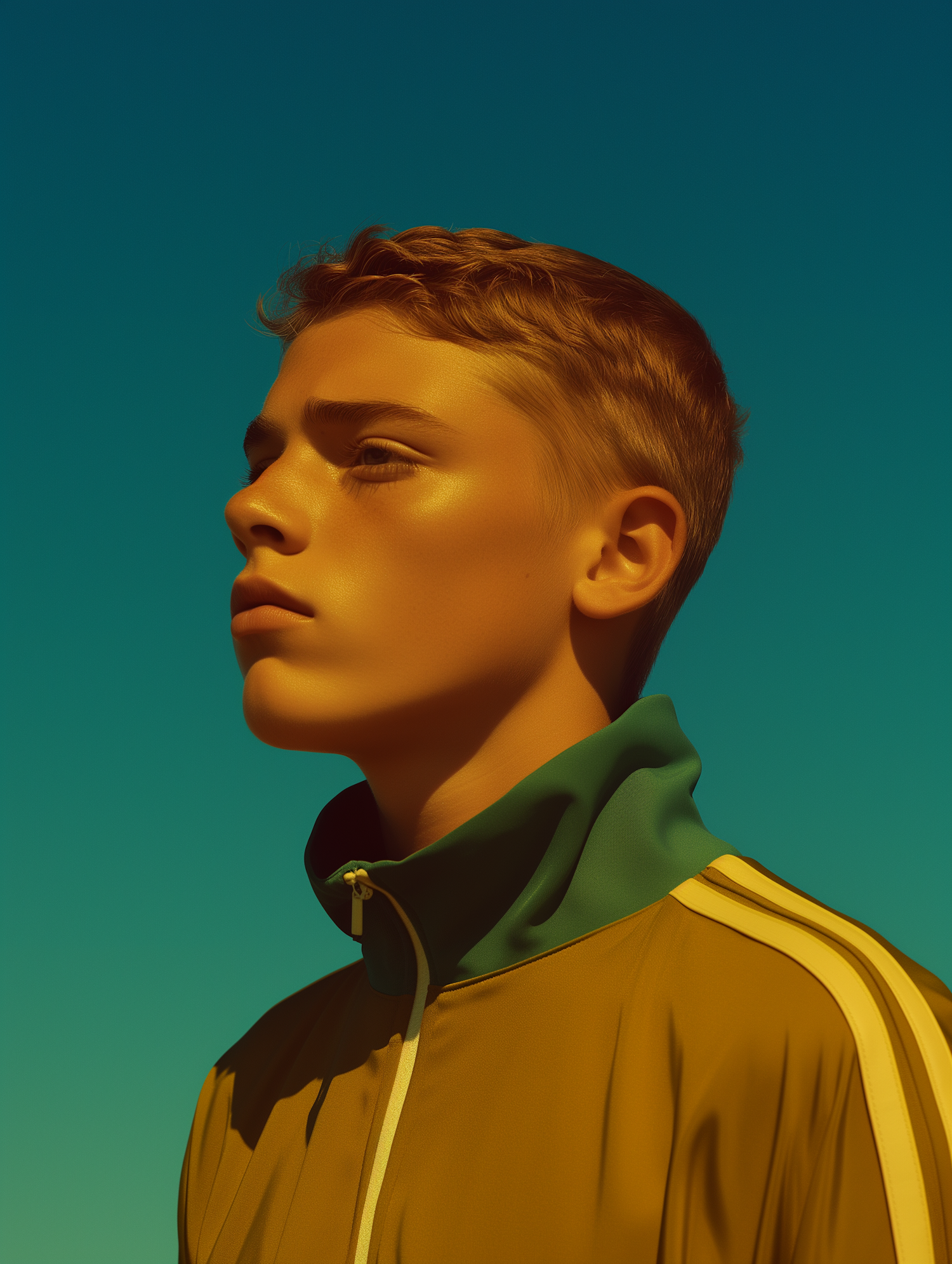 Contemplative Young Person in Sporty Jacket