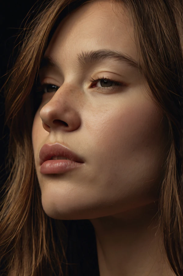 Close-up Portrait of a Contemplative Subject
