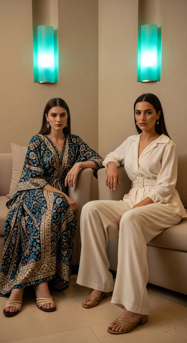 Elegant Women on Sofa