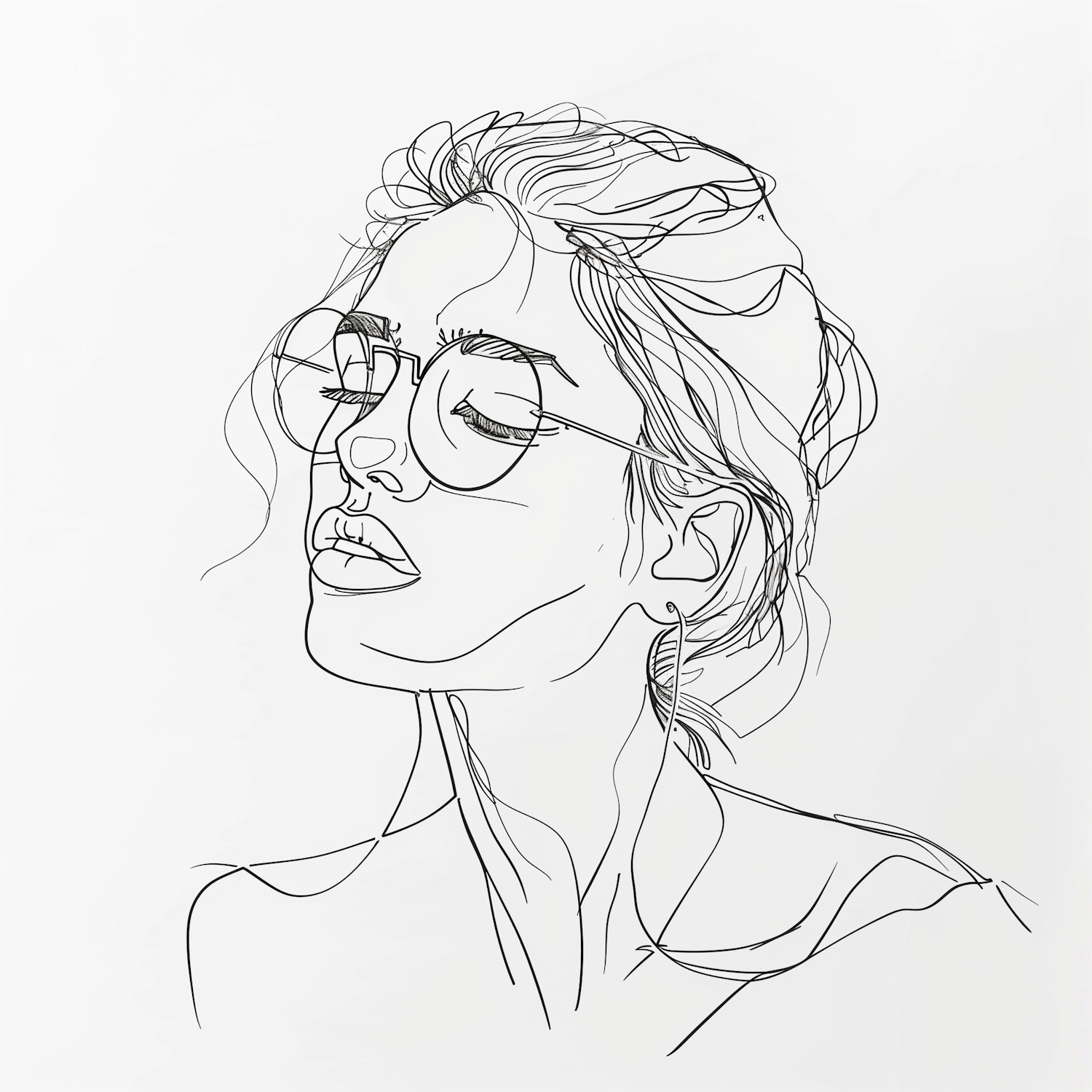 Minimalist Line Drawing of Human Subject