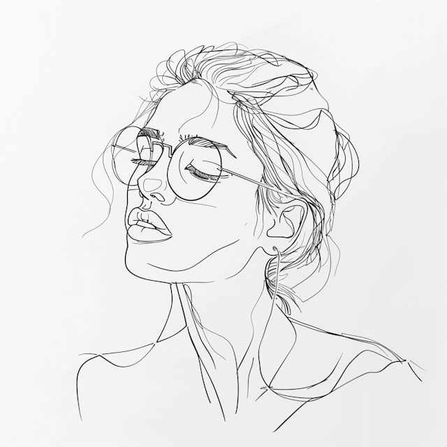 Minimalist Line Drawing of Human Subject