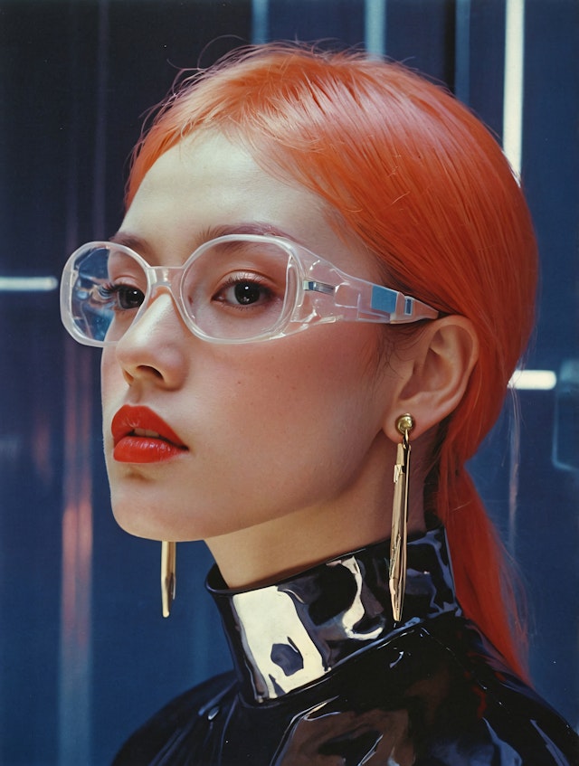 Futuristic Portrait with Orange Hair