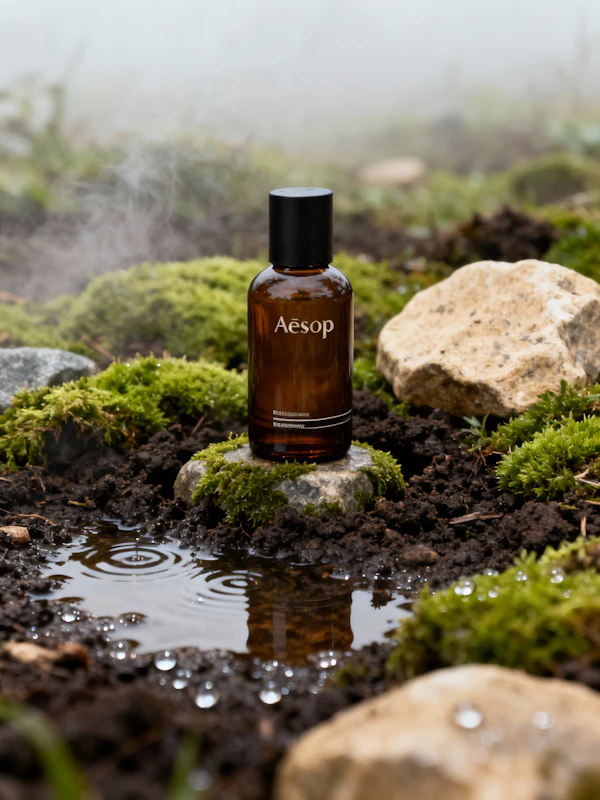 Aesop Bottle on Moss