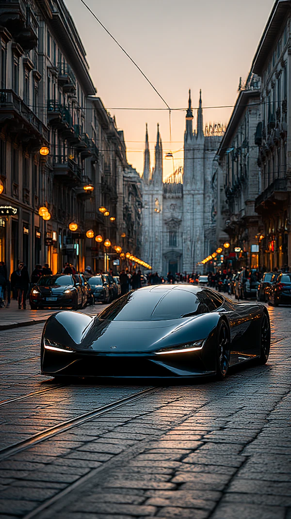 Black Sports Car Scene