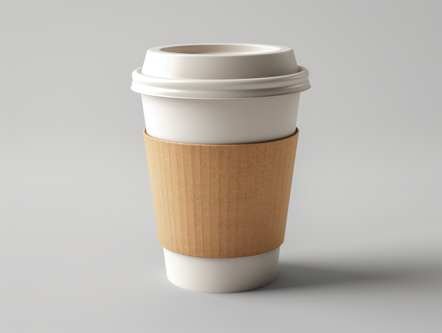 Disposable Coffee Cup on Neutral Background