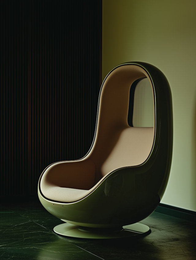 Modern Olive Green Pod Chair