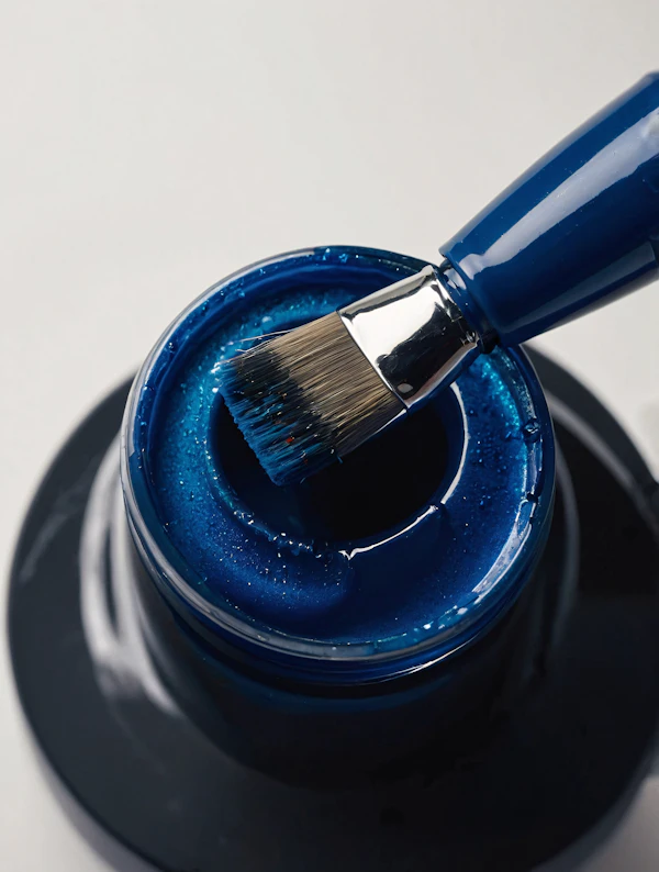 Glossy Blue Gel Close-Up