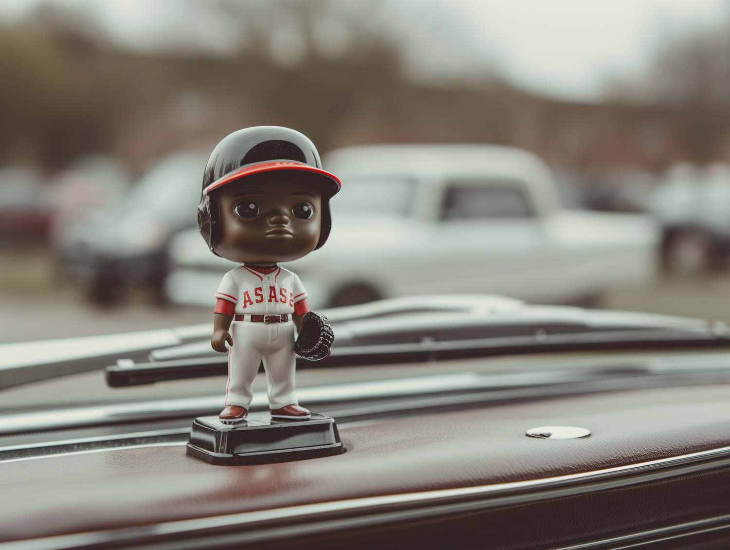 Bobblehead Baseball Player in Car