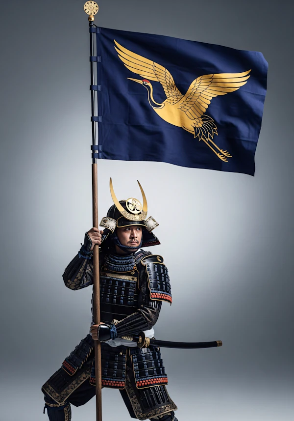 Samurai with Flag