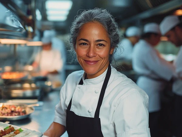 Chef in a Bustling Kitchen