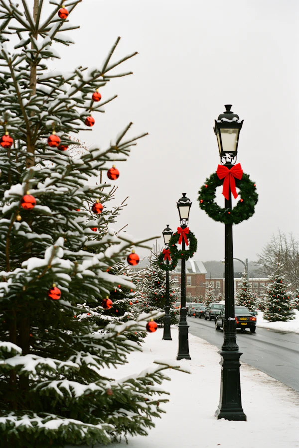 Festive Snowy Street