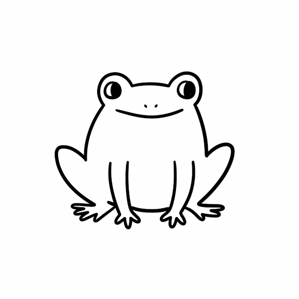 Minimalist Frog Drawing