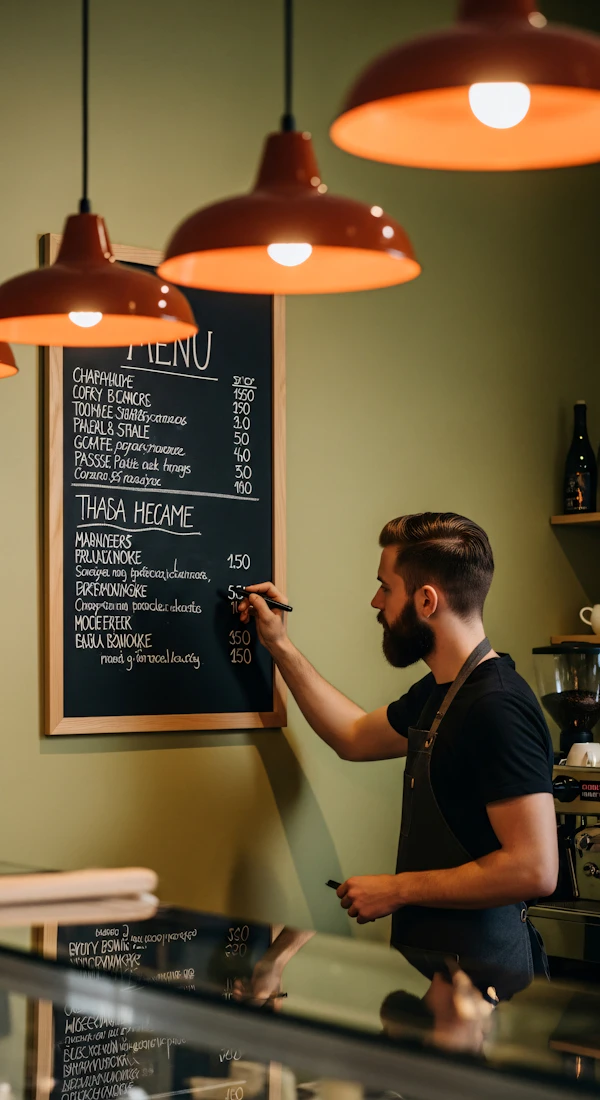 Cafe Menu Writing Scene