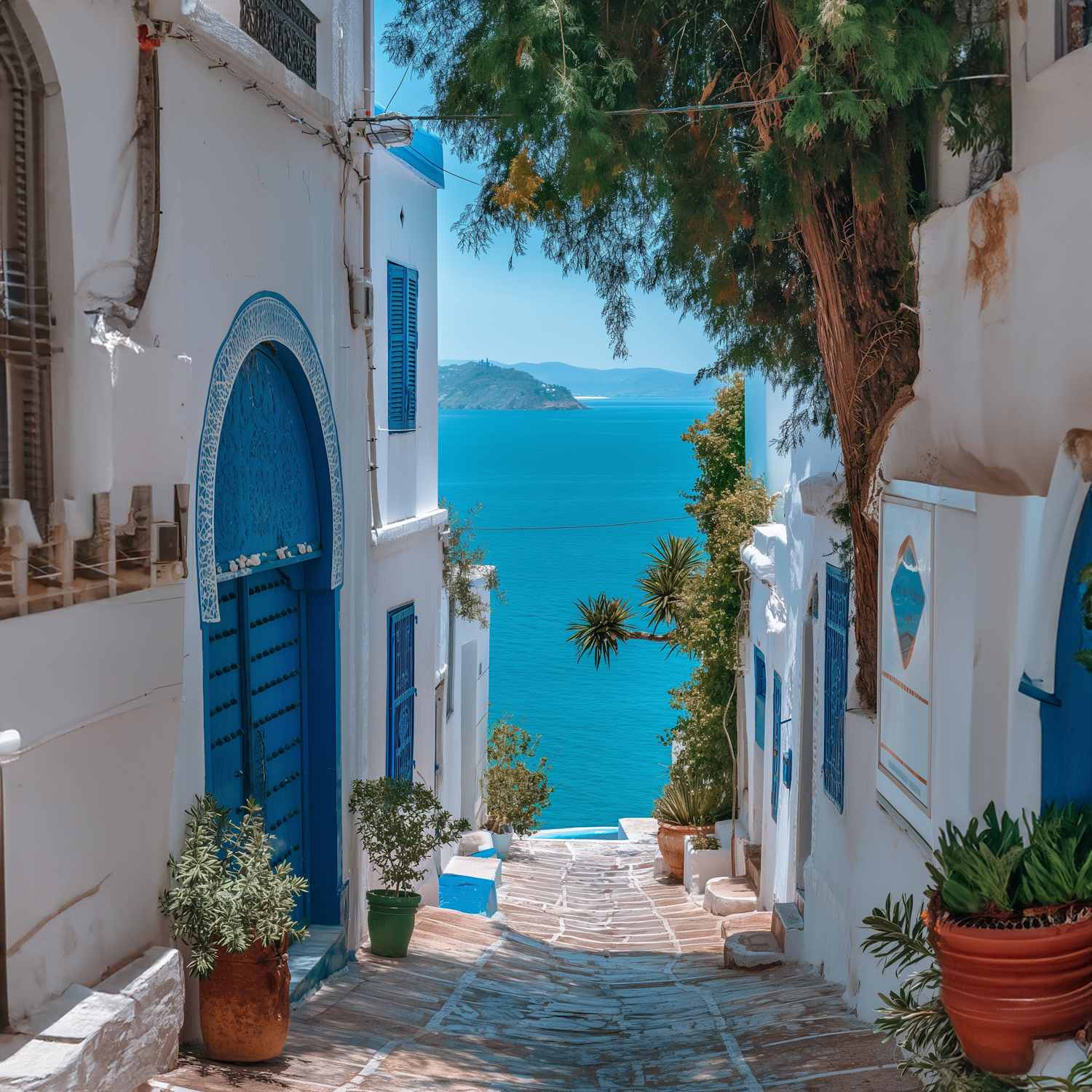 Mediterranean Coastal Alley View